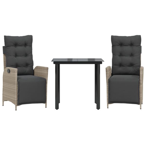 vidaXL 3d&iacute;ln&yacute; zahradn&iacute; j&iacute;deln&iacute; set s podu&scaron;kami světle &scaron;ed&yacute; polyratan