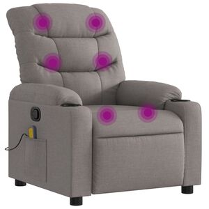 vidaXL Mas&aacute;žn&iacute; polohovac&iacute; křeslo taupe textil