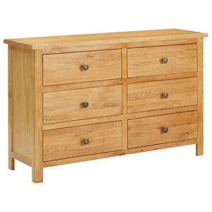 vidaXL Komoda se z&aacute;suvkami 105 x 33,5 x 73 cm masivn&iacute; dubov&eacute; dřevo