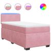 vidaXL Box spring postel s matrac&iacute; růžov&aacute; 80 x 200 cm samet