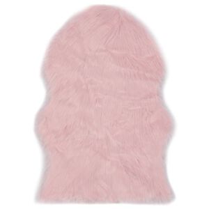 vidaXL Koberec 60 x 90 cm uměl&aacute; ovč&iacute; kůže růžov&yacute;