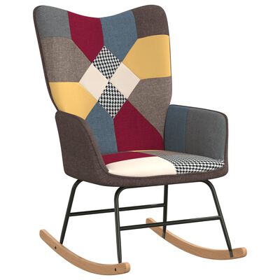 vidaXL Houpací křeslo se stoličkou patchwork textil