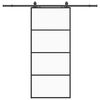 vidaXL Posuvn&eacute; dveře se sadou kov&aacute;n&iacute; čern&eacute; 90x205 cm ESG Glass
