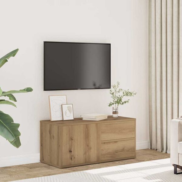 vidaXL TV skř&iacute;ňka dub artisan 80x34x35,5 cm kompozitn&iacute; dřevo