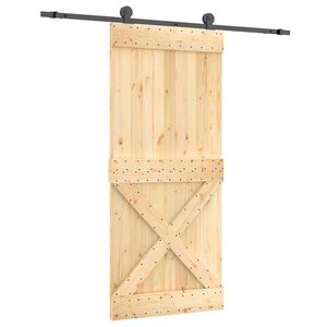 vidaXL Posuvn&eacute; dveře 90 x 210 cm Masivn&iacute; borov&eacute; dřevo (neupraven&eacute;)