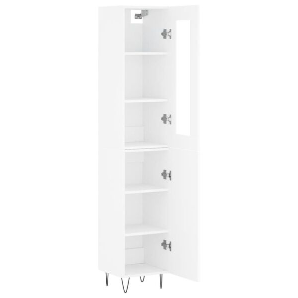 vidaXL Skř&iacute;ň highboard b&iacute;l&aacute; 34,5 x 34 x 180 cm kompozitn&iacute; dřevo