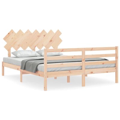 vidaXL Rám postele s čelem King Size masivní dřevo
