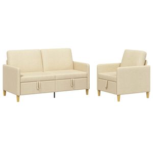 vidaXL Sedačka se storage 2 ks Kr&eacute;mov&aacute; Polyester