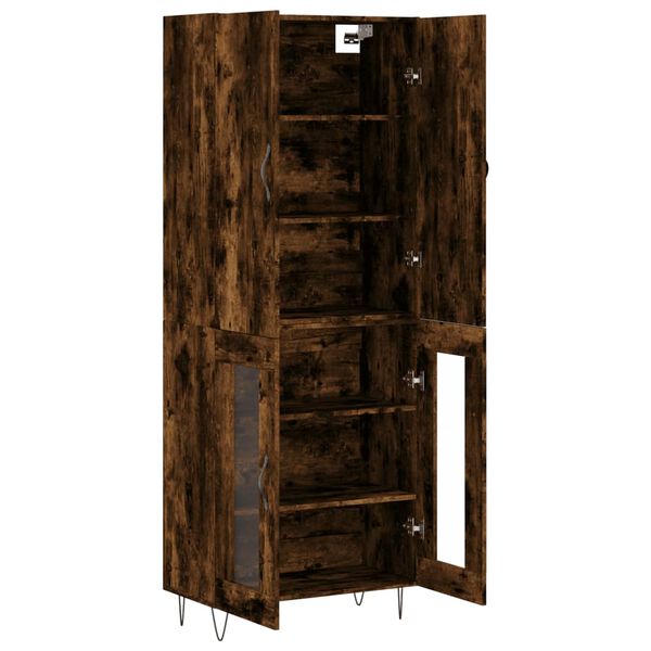 vidaXL Skř&iacute;ň highboard kouřov&yacute; dub 69,5 x 34 x 180 cm kompozitn&iacute; dřevo