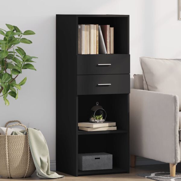 vidaXL Skř&iacute;ň highboard čern&aacute; 45 x 42,5 x 124 cm kompozitn&iacute; dřevo