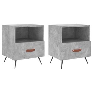 vidaXL Nočn&iacute; stolky 2 ks betonově &scaron;ed&eacute; 40x35x47,5 cm kompozitn&iacute; dřevo
