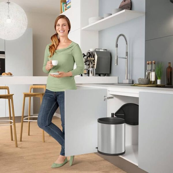 Hailo Odpadkový koš do skříňky Compact-Box vel. M 15 l nerez 3555-101