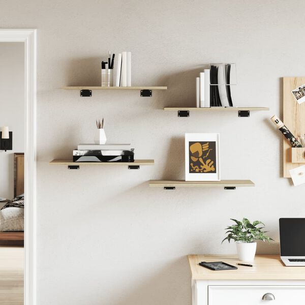 vidaXL Př&iacute;davn&eacute; police 4 ks dub sonoma 60 x 30 x 1,5 cm dřevotř&iacute;ska