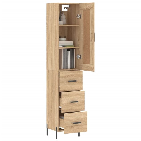vidaXL Skř&iacute;ň highboard dub sonoma 34,5 x 34 x 180 cm kompozitn&iacute; dřevo