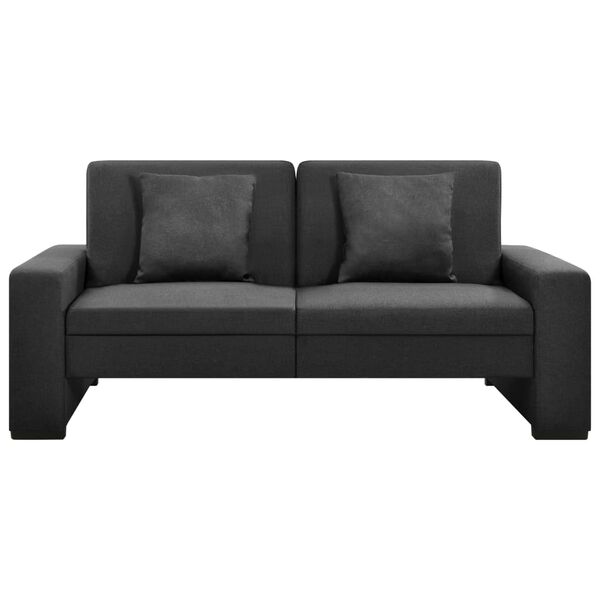 vidaXL Rozkl&aacute;dac&iacute; pohovka tmavě &scaron;ed&aacute; textil