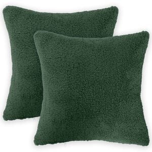 vidaXL Povlak na pol&scaron;t&aacute;ř 2 pcs HEERLEN Tmavě zelen&aacute; 30 x 30 cm Boucl&eacute;