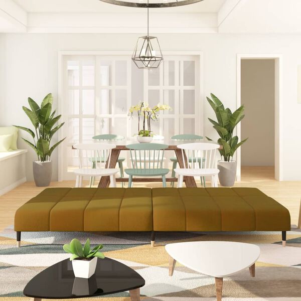 vidaXL 2m&iacute;stn&aacute; rozkl&aacute;dac&iacute; pohovka hněd&aacute; samet