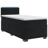 vidaXL Box spring postel s matrac&iacute; a LED Čern&aacute; 90 x 200 cm Samet