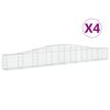 vidaXL Klenut&eacute; gabionov&eacute; ko&scaron;e 4 ks 400x30x40/60 cm pozinkovan&eacute; železo