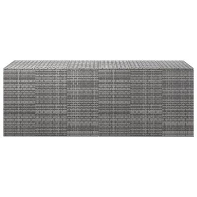 vidaXL Zahradní úložný box PE ratan 291 x 100,5 x 104 cm šedý