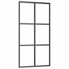 vidaXL Posuvn&eacute; dveře ESG sklo a hlin&iacute;k 102 x 205 cm čern&eacute;