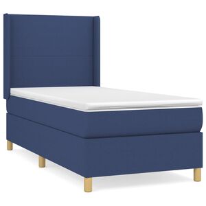 vidaXL Box spring postel s matrac&iacute; modr&aacute; 80x200 cm textil