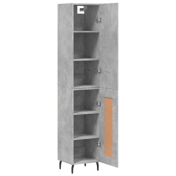 vidaXL Skř&iacute;ň highboard betonově &scaron;ed&aacute; 34,5x34x180 cm kompozitn&iacute; dřevo