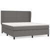 vidaXL Box spring postel s matrac&iacute; &scaron;ed&aacute; 160x200 cm uměl&aacute; kůže