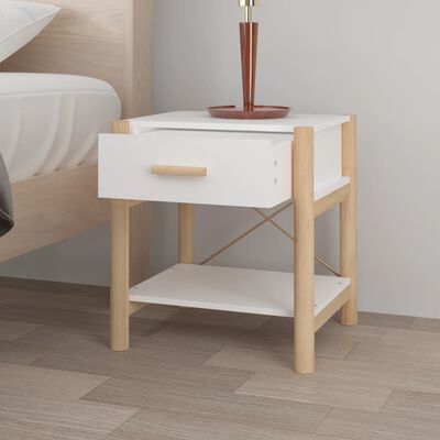 vidaXL Noční stolek bílý 42 x 38 x 45 cm kompozitní dřevo