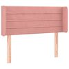 vidaXL Čelo postele typu u&scaron;&aacute;k růžov&aacute; 103 x 16 x 78/88 cm samet