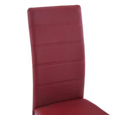 vidaXL Konzolové jídelní židle 4 ks červené umělá kůže