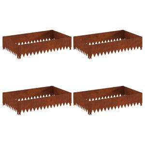 vidaXL Okraj tr&aacute;vn&iacute;ku 4 ks 100 x 60 x 20 cm Ocel Rezav&aacute;