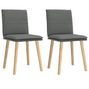 vidaXL J&iacute;deln&iacute; židle 2 ks tmavě &scaron;ed&eacute; textil