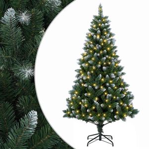 vidaXL Uměl&yacute; v&aacute;nočn&iacute; stromeček 120 cm 150 LED Tepl&aacute; b&iacute;l&aacute; PVC a kov