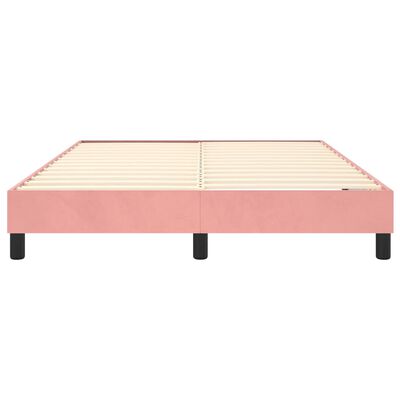vidaXL Rám postele růžový 140 x 200 cm samet