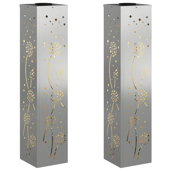 vidaXL Sol&aacute;rn&iacute; LED Cestovn&iacute; Světlo 2 pcs Rezav&aacute; Pozinkovan&yacute;