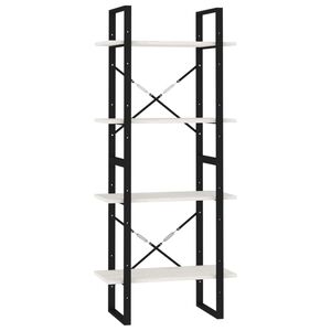 vidaXL Knihovna se 4 policemi b&iacute;l&aacute; 60 x 30 x 140 cm masivn&iacute; borovice