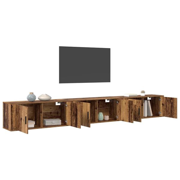 vidaXL N&aacute;stěnn&yacute; TV skř&iacute;ňov&yacute; set 3 pcs Star&eacute; dřevo 100 x 34,5 x 40 cm