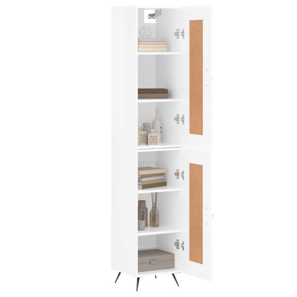 vidaXL Skř&iacute;ň highboard b&iacute;l&aacute; s vysok&yacute;m leskem 34,5x34x180 cm kompozit