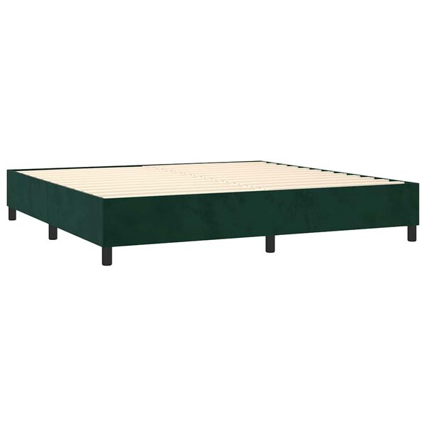vidaXL Box spring postel s matrac&iacute; tmavě zelen&aacute; 200x200 cm samet