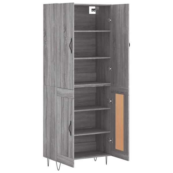 vidaXL Skř&iacute;ň highboard &scaron;ed&aacute; sonoma 69,5 x 34 x 180 cm kompozitn&iacute; dřevo