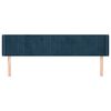 vidaXL Čelo postele typu u&scaron;&aacute;k tmavě modr&aacute; 183x16x78/88 cm samet