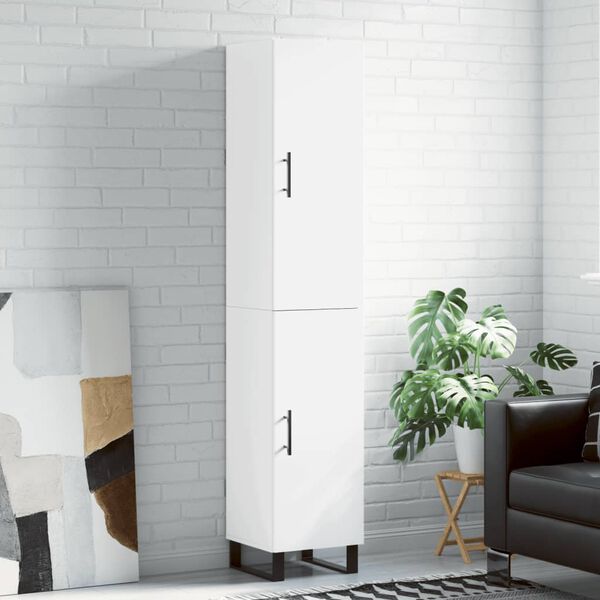 vidaXL Skř&iacute;ň highboard b&iacute;l&aacute; 34,5 x 34 x 180 cm kompozitn&iacute; dřevo