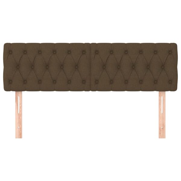 vidaXL Čelo postele 2 ks tmavě hnědé 80x7x78/88 cm textil