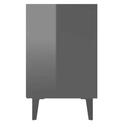 vidaXL Noční stolky s kovovými nohami 2 ks lesklé šedé 40 x 30 x 50 cm