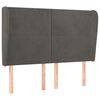 vidaXL Čelo postele typu u&scaron;&aacute;k tmavě &scaron;ed&eacute; 147x23x118/128 cm samet