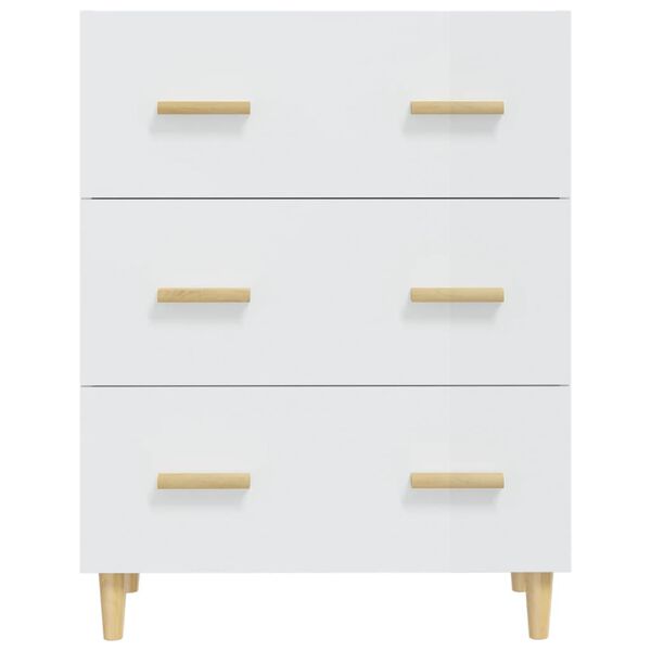 vidaXL Př&iacute;born&iacute;k b&iacute;l&yacute; s vysok&yacute;m leskem 70x34x90 cm kompozitn&iacute; dřevo