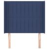 vidaXL Čelo postele typu u&scaron;&aacute;k modr&eacute; 103x16x118/128 cm textil