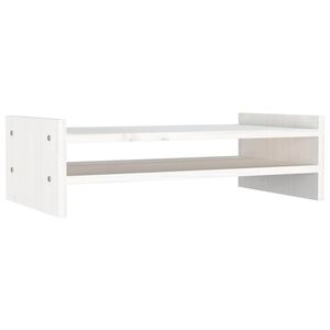 vidaXL Stojan na monitor b&iacute;l&yacute; 50x27x15 cm masivn&iacute; borov&eacute; dřevo