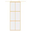 vidaXL Posuvné dveře zlaté 76 x 205 cm čiré ESG sklo a hliník